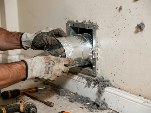 Professional dryer vent repair and installation by Los Alamitos Dryer Vent Cleaning in Los Alamitos